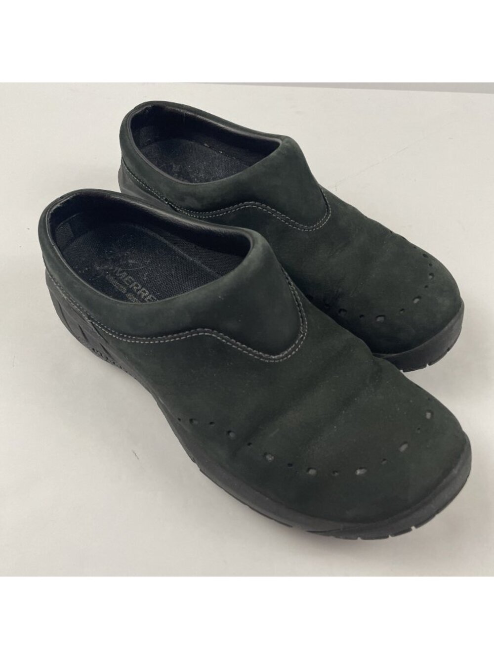 Merrell Encore Blip Slip On Clogs Shoes Women's 8.5 Black Suede Mule Comfort